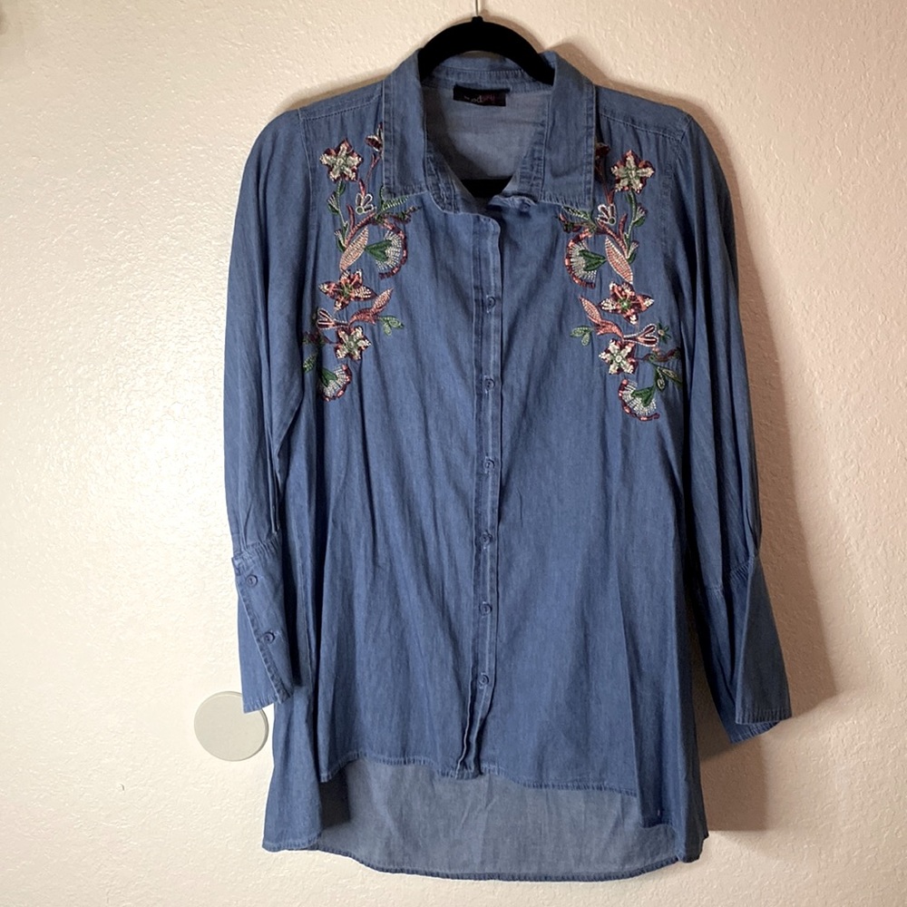 Long sleeve jean shirt